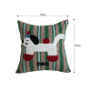 Cute Dog Print  Striped Polyester Decorative Pillowcase