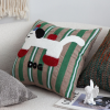 Cute Dog Print  Striped Polyester Decorative Pillowcase